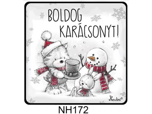 (NH172) Hűtőmágnes 7,5 cm x 7,5 cm - Rajzolt karácsony – Karácsonyi Ajándékok